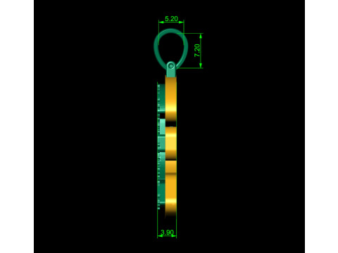 Pound Plain Gold Pendant 3Dプリントモデル