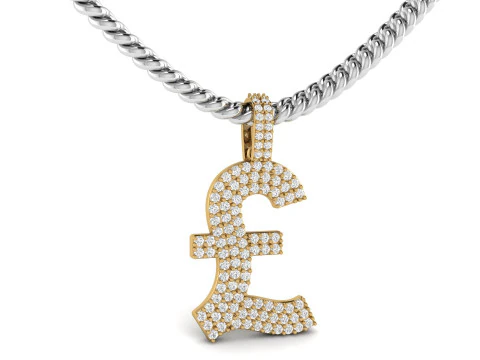 Moeda Libra Diamante Pingente Modelo de Impressão 3D