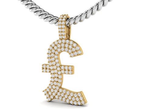 Currency Pound Diamond Pendant 3D-Druckmodell