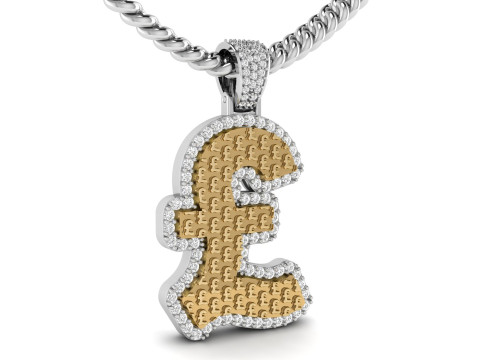 Pound Currency Hip-hop Pendant 3D Принт Модель