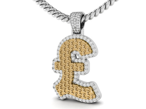 Pound Currency Hip-hop Pendant Modello di stampa 3D
