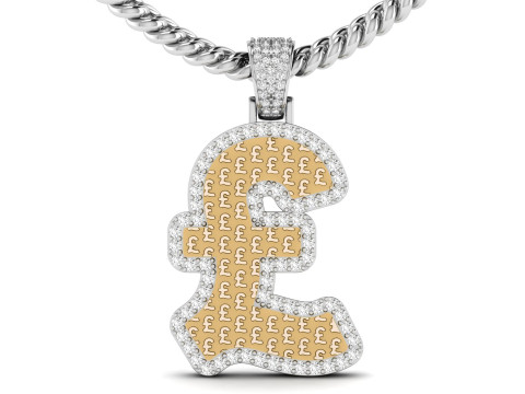 Pound Currency Hip-hop Pendant Modello di stampa 3D