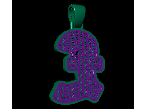 Pound Currency Hip-hop Pendant Modello di stampa 3D