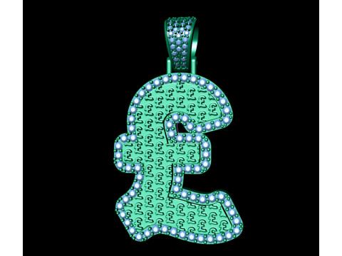 Pound Currency Hip-hop Pendant Modello di stampa 3D
