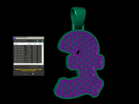 Pound Currency Hip-hop Pendant Modello di stampa 3D