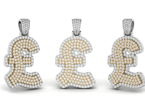 Pendentif diamant double couche livre Modèles 3D en vedette