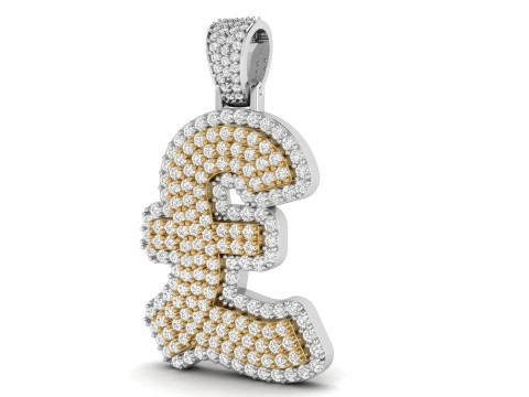 Pound Double Layered Diamond Pendant 3Dプリントモデル