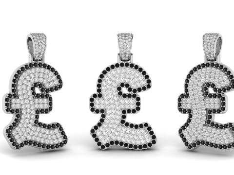 Pound Double Layered Diamond Pendant 3Dプリントモデル