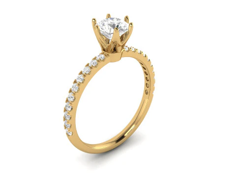 Cincin Pertunangan Berlian Putri Model Cetak 3D