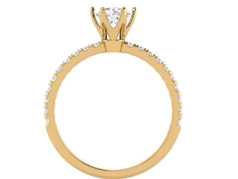 Princess Diamond Engagement Ring 3D Print Model