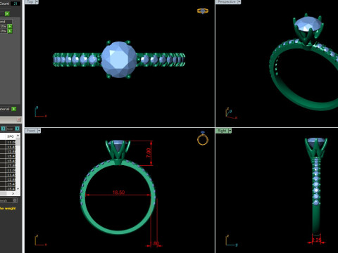 Princess Diamond Engagement Ring Modelo de impresión 3D