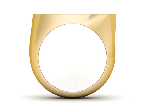 Q Letter Plain Gold Ring 3D Принт Модель
