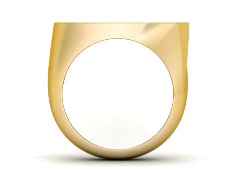 Q Letter Plain Gold Ring 3D Print Model