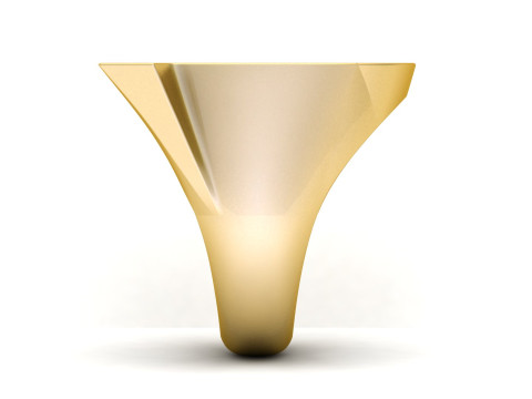 Q Letter Plain Gold Ring 3D Принт Модель