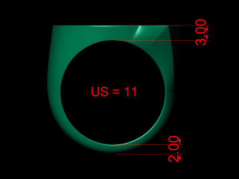 Q Letter Plain Gold Ring 3D Принт Модель
