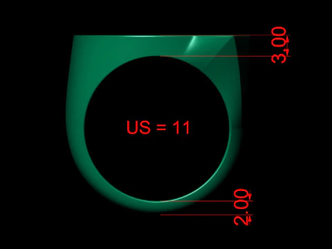 Q Letter Plain Gold Ring 3D Print Model