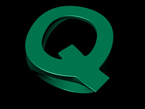 Q Letter Plain Gold Ring 3D Принт Модель