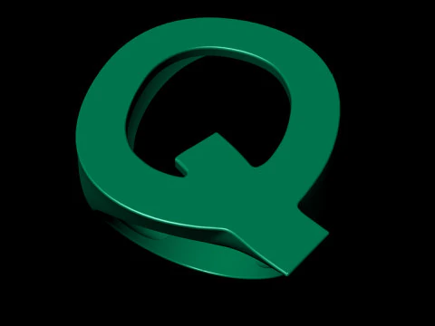 Q Letter Plain Gold Ring 3D Print Model
