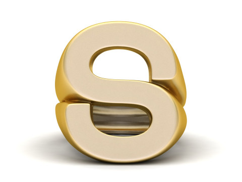 S Letter Plain Gold Ring Modèles 3D en vedette