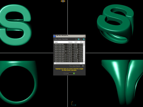 S Letter Plain Gold Ring Modèles 3D en vedette