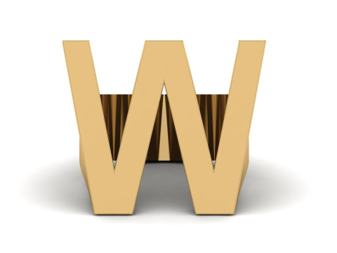 Letter W Plain Gold Ring 3D-Druckmodell