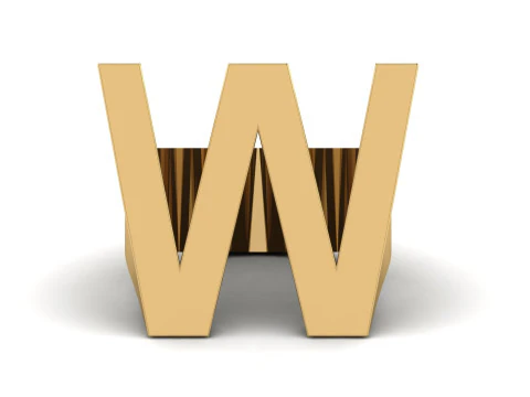 Letter W Plain Gold Ring 3D Print Model