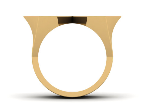 Letter W Plain Gold Ring 3D-Druckmodell