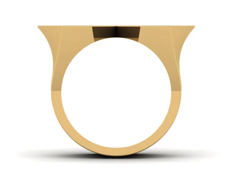 Letter W Plain Gold Ring 3D Print Model