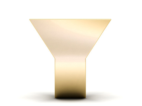 Letter W Plain Gold Ring 3D-Druckmodell