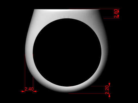 J Letter Plain Gold Ring 3D Print Model