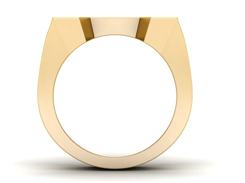 A Letter Plain Gold Ring 3D print model 3Dプリントモデル