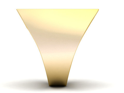 A Letter Plain Gold Ring 3D print model 3Dプリントモデル