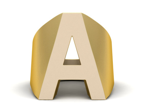 A Letter Plain Gold Ring 3D print model 3Dプリントモデル