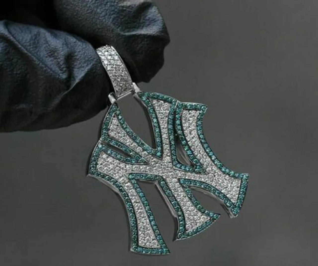 NY Yankees Logo Fully iced Pendant 3D Print Model .c4d .max .obj .3ds .fbx .stl .blend 