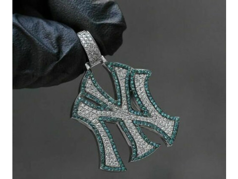 NY Yankees Logo Fully iced Pendant Model do druku 3D