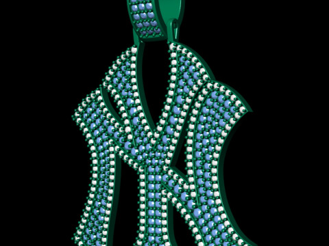 纽约洋基队徽标全冰吊坠 3D 打印模型