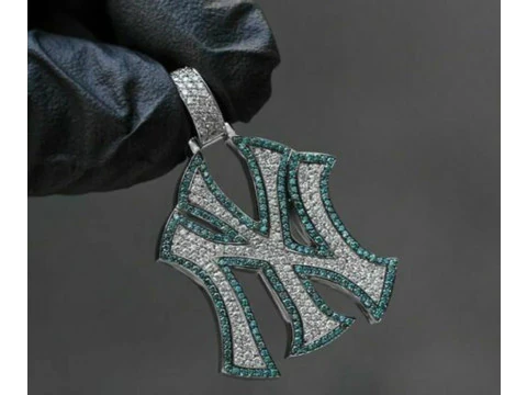 NY Yankees Logo Fully iced Pendant 3D Print Model