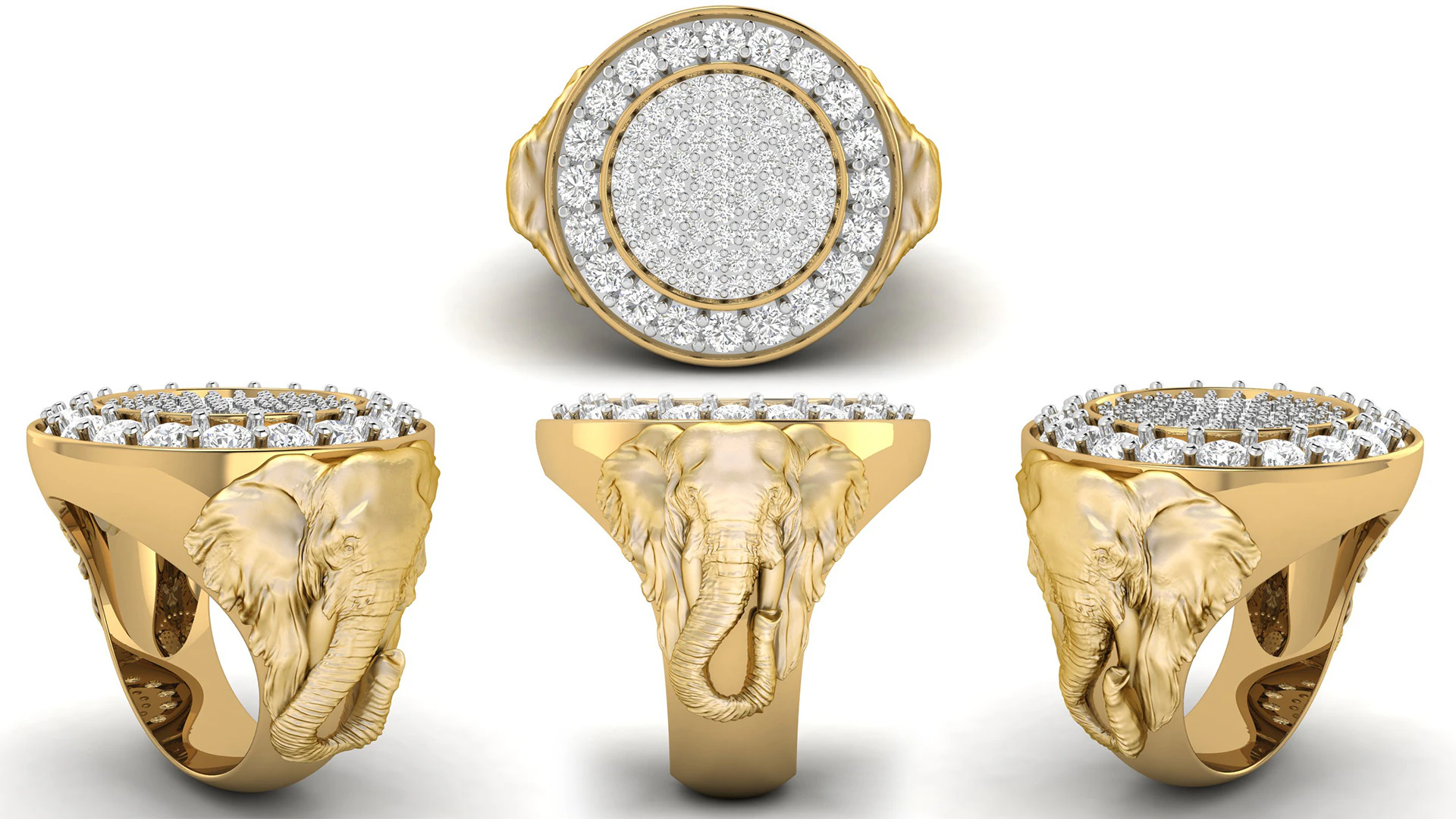 Elephant Sigent Ring 3D Print Model .c4d .max .obj .3ds .fbx .stl .blend