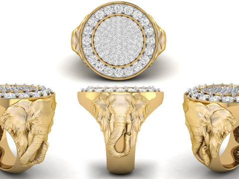 Elephant Sigent Ring 3D 프린트 모델