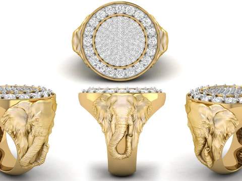 Anillo de sello de elefante Modelo de impresión 3D