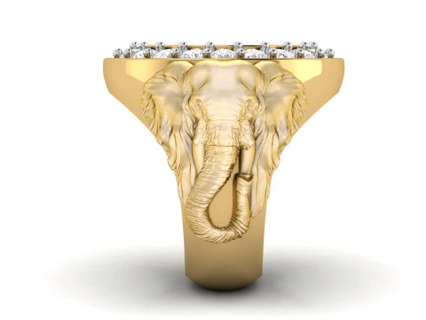 Elephant Sigent Ring 3D Print Model