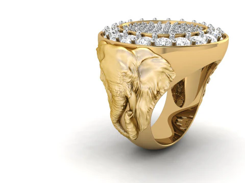 Elephant Sigent Ring 3D Print Model