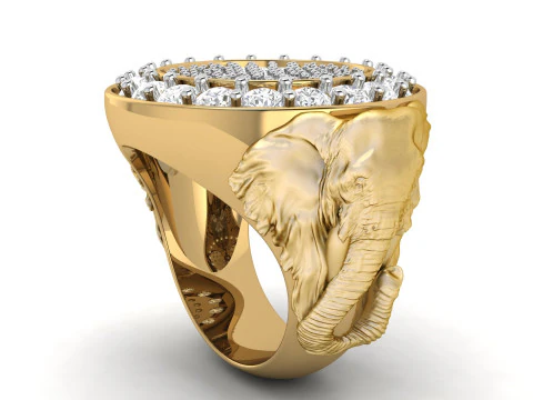 Elephant Sigent Ring 3D Print Model