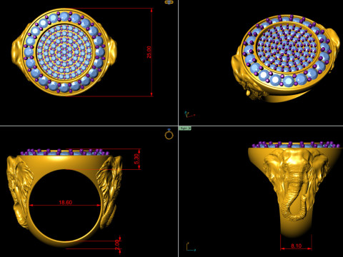 Elephant Sigent Ring Modelo de Impressão 3D