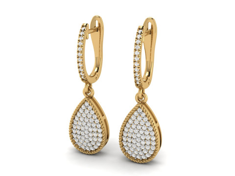 Pear Shape Drop Clip Earrings Modelo de Impressão 3D