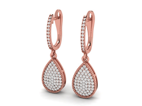Pear Shape Drop Clip Earrings Modelo de Impressão 3D