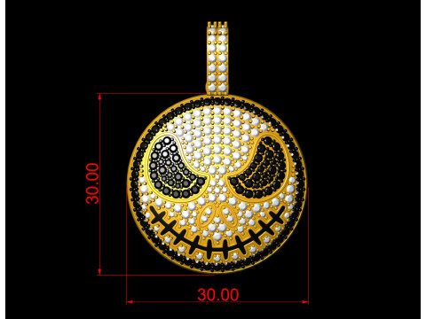 Halloween Pumpkin Hell Face Pendant Modèles 3D en vedette