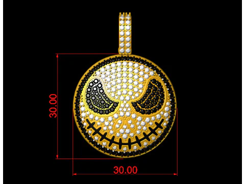 Halloween Pumpkin Hell Face Pendant 3D Print Model