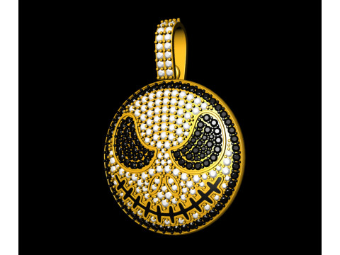 Halloween Pumpkin Hell Face Pendant Modèles 3D en vedette
