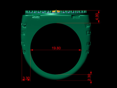 Mayan Calendar Nugget Gold Ring 3D प्रिंट मॉडल